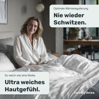 twenty:three® Bettbezug Lyocell Deckenbezug Gray-White, Atmungsaktiv, Ultraweich, 100% TENCEL™ Lyocell, Nachhaltig