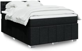 vidaXL Boxspringbett mit Matratze Schwarz 140x190 cm Stoff 3289379