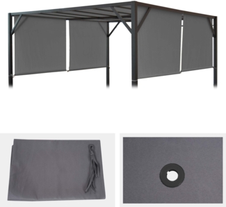 Ersatzbezug für Dach Pergola Pavillon Baia 4x4m ~ grau