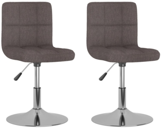 vidaXL Esszimmerstühle 2 Stk. Drehbar Taupe Stoff, Drehbar [334218]