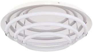 LED Deckenlampe, Ring-Design, Metall, weiß, D 55 cm