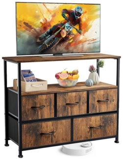 SURFOU Schubkastenkommode Kommode TV-Schrank mit 5 Schubladen Sideboard Lowboard TV Board (Flure und Restaurants), Multifunktionaler Sideboard Geeignet Für Schlafzimmer Wohnzimmer