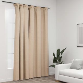 vidaXL Verdunkelungsvorhang mit Haken Leinenoptik Beige 290x245 cm 321215