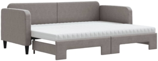 vidaXL Tagesbett Ausziehbar mit Matratzen Taupe 80x200 cm Stoff 3196832