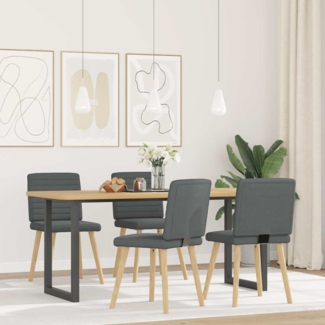 vidaXL Esszimmerstühle 4 Stk. Dunkelgrau Stoff 3315275