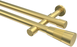 Gardinenstangen-Set Prestige Tanara 100 cm, 2-läufig (ohne Ringe), 20 mm Ø Messing-Optik