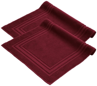 Komfortec Badvorleger Set 2 Teilig, Frottee Duschvorleger, Waschbar Duschmatte & Badteppich, 600 g/m² &100% Baumwolle, Saugfähig & Schnelltrocknend, 50x70 cm, Aurorarot
