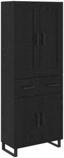 vidaXL Highboard 2 pcs Schwarz Eichen-Optik Engineered Wood und Glas 3416111