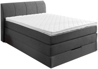 Boxspringbett Molly / Modesto , Flachgewebe, Holzwerkstoff , Schwarz , 148 x 108 x 218 cm