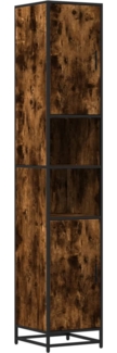 vidaXL Badschrank Räuchereiche 35x37,5x188,5 cm Holzwerkstoff Metall 3300882