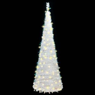 vidaXL Pop-Up-Weihnachtsbaum Künstlich 150 LEDs Weiß 180 cm 357754