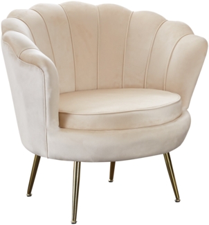 Sessel Muschelsessel Samt Beige