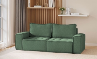 Sofa Modulsofa 2-teilig SANDE 2-Sitzer Stoff Raven Flaschengrün