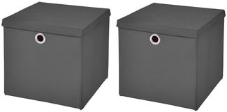 StickandShine Faltbox 2er SET 28 x 28 x 28 cm mit Deckel – perfekt für KALLAX - 19 Farben