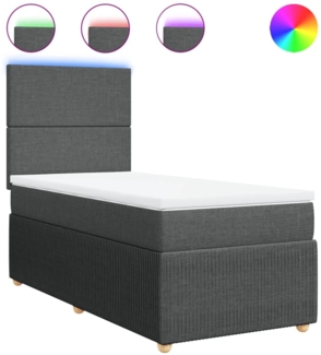 vidaXL Boxspringbett mit Matratze Dunkelgrau 100x200 cm Stoff 3294261