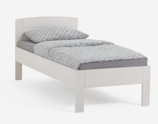 Dico Massivholz Einzelbett Komfortbett Seniorenbett 430.03, Buche weiß lackiert Größe 100x220 cm