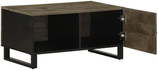 Couchtisch, Sofatisch Schwarz 80x50x40 cm Massivholz Mango
