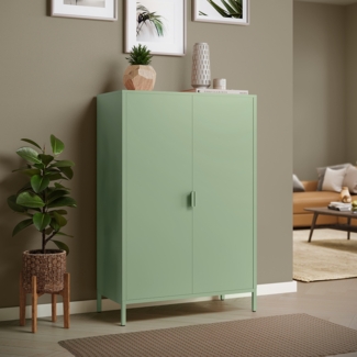 skølm 'Ituri' Kommode, Metall, mintgrün, 120x80x38 cm, Highboard mit 3 Fächern