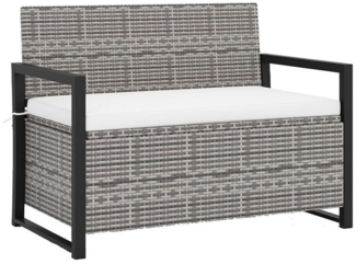 COSTWAY Gartenbank, mit verstecktem Stauraum und Kissen, Rattan, bis 360 kg