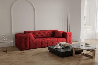 Sofa Designersofa CHANTAL 3-Sitzer in Stoff Opera Velvet Rubinrot