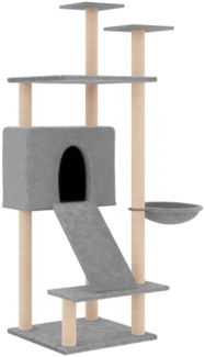 vidaXL Kratzbaum mit Sisal-Kratzsäulen Hellgrau 153 cm 171751