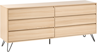 Kommode mit 6 Schubladen CARDIGAN Hellbraun