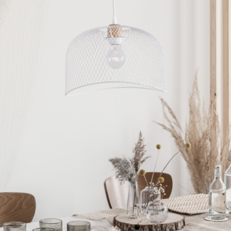 Nova Luce 9555802 LYRON Pendelleuchte Naturholz Weiss E27