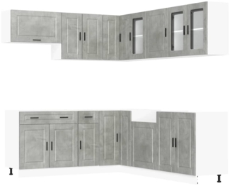 vidaXL 11-tlg. Küchenschrank-Set Porto Betongrau Holzwerkstoff 3314935