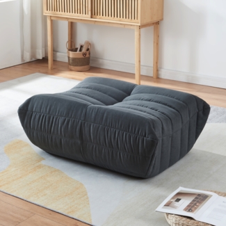 Fußhocker Kodsø 35x80x65 cm Mikrofaser Schwarz [en. casa]