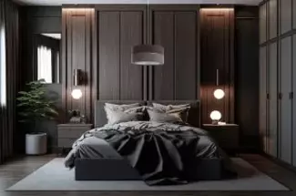 BPS Koncept 0Ex0-003-50 Hängeleuchte TWIST Velourss strukturiert und Satin auf PVC-Basis braun, silber 1xE27 60W H:107 Ø50cm dimmbar