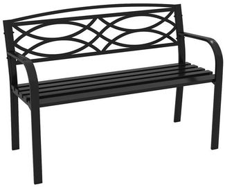 COSTWAY Gartenbank, Metall Sitzbank für 2 Personen, Balkonbank bis 300 kg