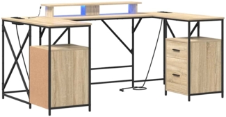 vidaXL Schreibtisch Sonoma Eiche 182 x 101 x 87,5 cm Holzwerkstoff 3376137
