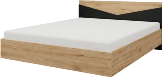 Doppelbett Alnino 08 (Farbe: Graubeige + Geölte Eiche)