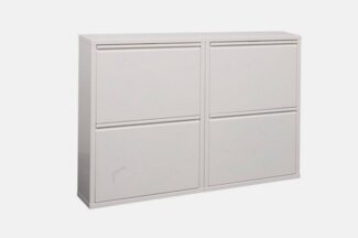 k-hometrends Schuhschrank KEKE 2 -White XL stilvoller Schuhschrank, schmaler Organizer, 100x70x15cm