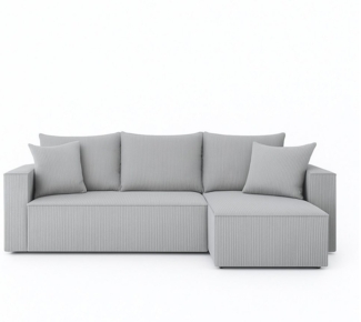 NEXT COLLECTION Ecksofa VELO, Schlaffunktion, weicher und angenehmer Stoff zum Anfassen, Bettzeugkasten, lose Rückenkissen