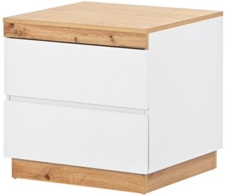 HAUSS SPOLE Nachttisch Nachttisch (1-St) Nachtschrank Beistelltisch Sofatisch (E1-Spanplatte, weiß), Funktion von Aufbewahrung