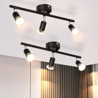 ZMH Deckenleuchte 3 Flammig-Deckenspot Deckenlampe Modern GU10 für Schlafzimmer Flur, Einfache Installation, ohne Leuchtmittel, 350°Drehbar Strahler Lampe Edelstahl Decke