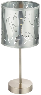 LED Tischlampe. silber, Dekorstanzungen, Höhe 35 cm, NADI