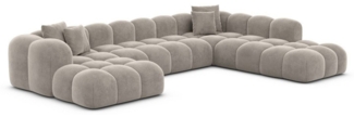 Sofa Dreams Wohnlandschaft Polster Stoffsofa Modern Ottomane Couch Samtstoff Formentera XXL, Loungesofa