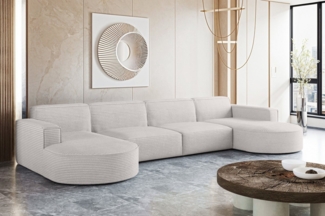 Kaiser Möbel Ecksofa Designer MODENA U XL stoff Dicker cord Poso, Viele Farben, praktisch und komfortabel