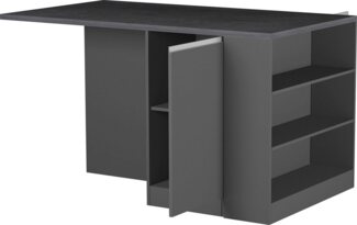 KOCHSTATION Kücheninsel KS-Sole, Breite 160 cm, 2 Türen, 4 offene Fächer
