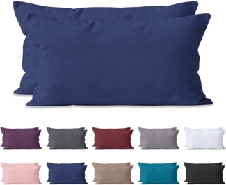 Hometex Premium Textiles Kissenbezug 2-er Set Kissenbezug Mikrofaser, Doppelpack Kissenhüllen ca. 95 g/m², Dekorative Dekokissen Sofakissen Lendenkissen Wurfkissenbezug mit Reißverschluss