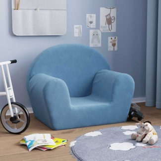 vidaXL Kindersofa Blau Weich Plüsch 356984