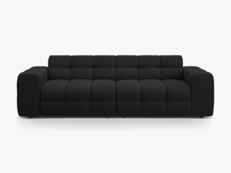Micadoni Sofa Kendal 4-Sitzer Strukturierter Stoff Schwarz