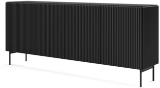 Compleo Kommode 4 Türen, Fronten mit Rillenstruktur, Elegant und Modern Sideboard