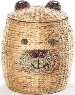 Kobolo Aufbewahrungskorb Wäschebehälter BÄR - Wasserhyazinthe - 42x47 cm