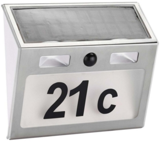 HI Hausnummer Solar LED-beleuchtet Silbern 435303