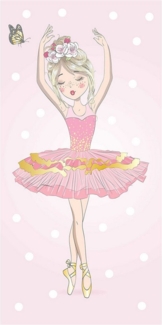 Ballerina Baumwolle Strandtuch Frottee Badetuch mit Premium Druck, 70x140 cm