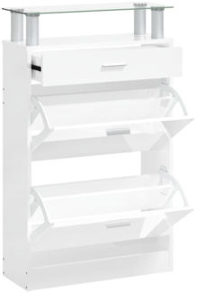 vidaXL Schuhschrank Hochglanz-Weiß 63x24x104 cm Holzwerkstoff 342566