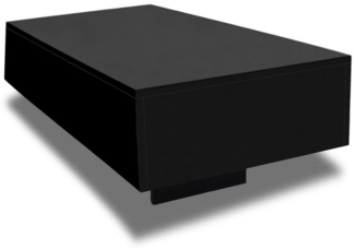 tinkaro Couchtisch AIOLA Holz Wohnzimmertisch Hochglanz Schwarz (1-St)
